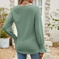 thumbnail image 5 of ZyeKqe Dressy Casual Tops for Women Lace V Neck Shirts Puff Long Sleeve Ladies Blouses and Top, 5 of 5
