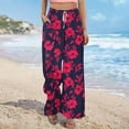 thumbnail image 5 of Simua Women's Wide Leg Palazzo Pants Summer Casual Loose High Waist Lounge Floral Printed Travel Vacations Trendy Outfit, 5 of 8