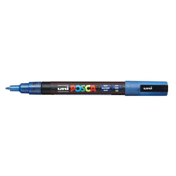 POSCA Paint Marker, PC-3M Fine Bullet, Glitter Blue