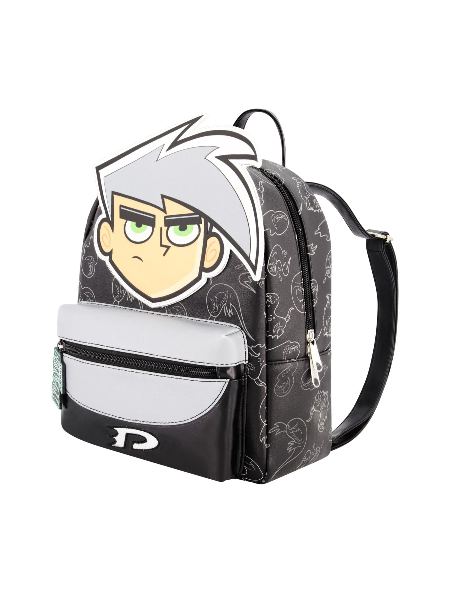 Danny Phantom Mini Backpack, Small Travel Bag for Men and Women, Adjustable Shoulder Straps, Black, 11 Inch