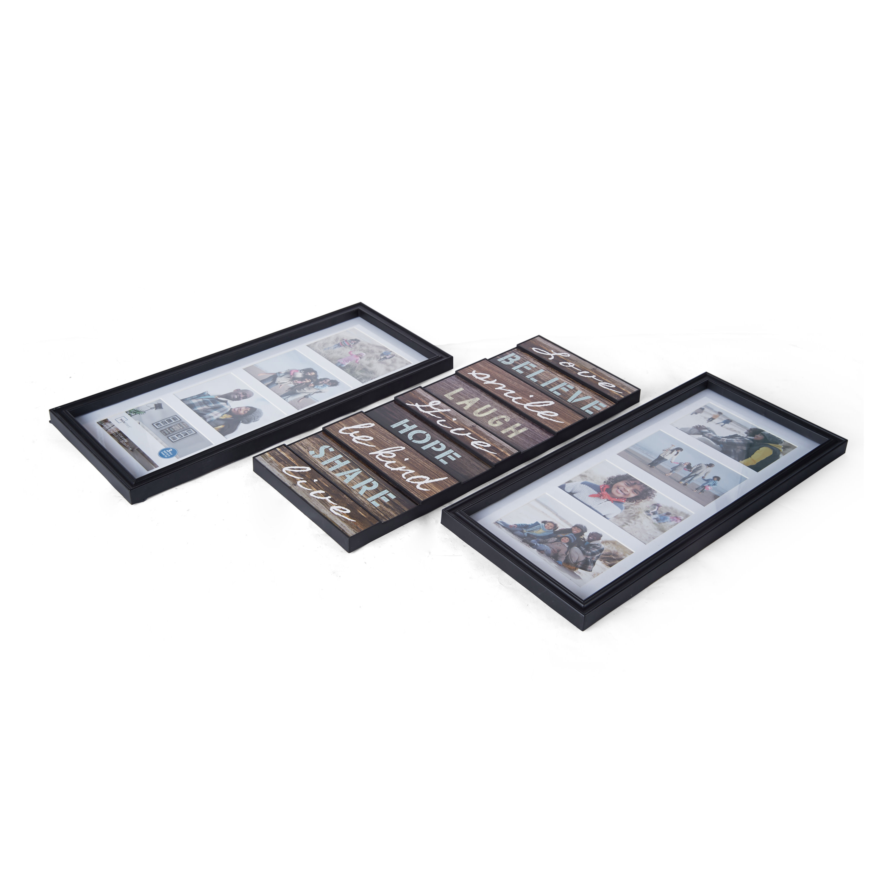 Mainstays Collage Picture Frames with Sentiment Plaque in Black (2 Frames and a Sentiment Wall Decor) - image 4 of 5