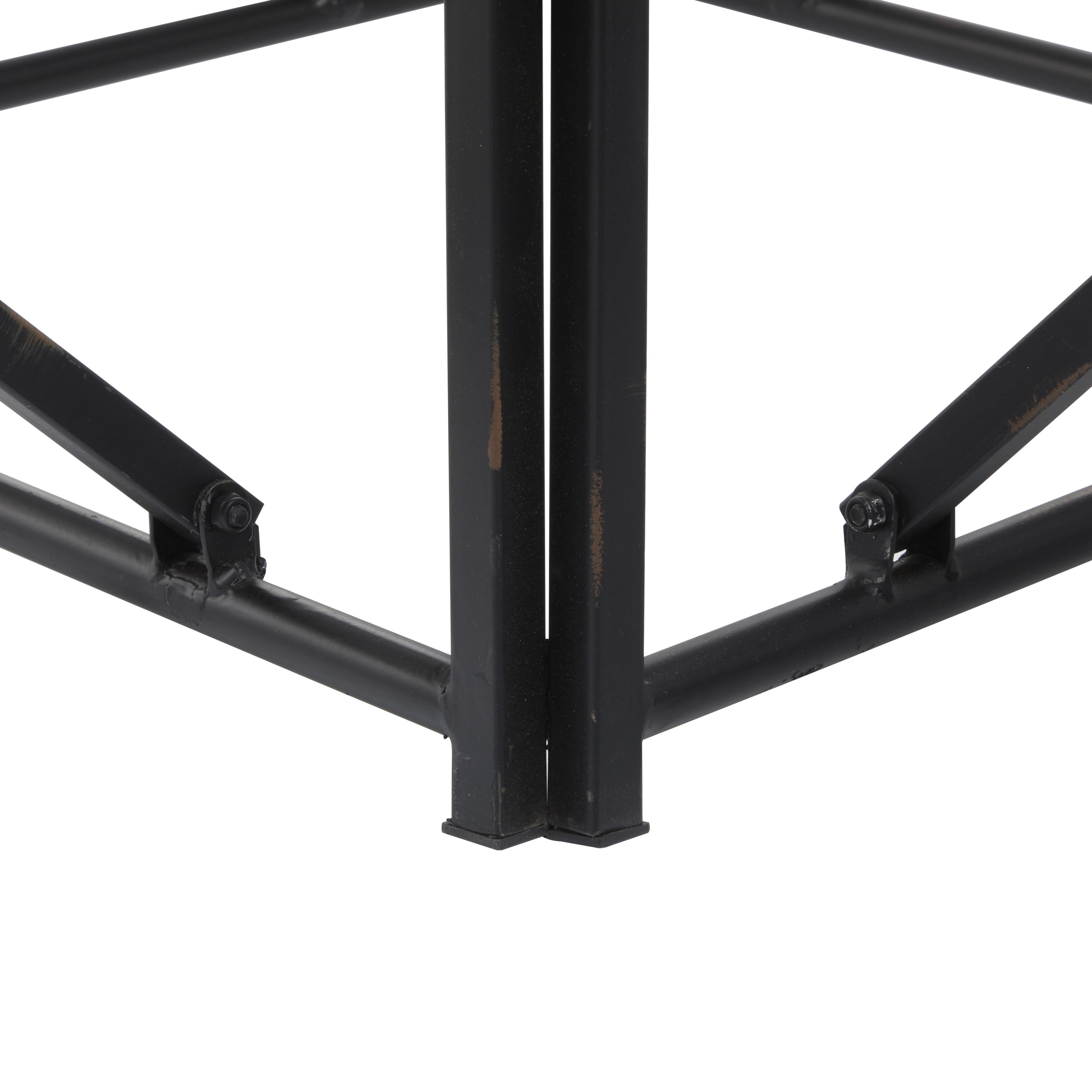 DecMode Metal Rustic Dining Table, Black, 72"W, 36"H