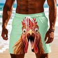thumbnail image 2 of Fun 3D Animal Face Print Mens Casual Shorts Elastic Drawstring Loose Summer Beach Shorts, 2 of 4