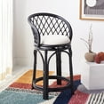 thumbnail image 2 of SAFAVIEH Yuta Round Mid Back Counter Stool, Black/White, 2 of 13