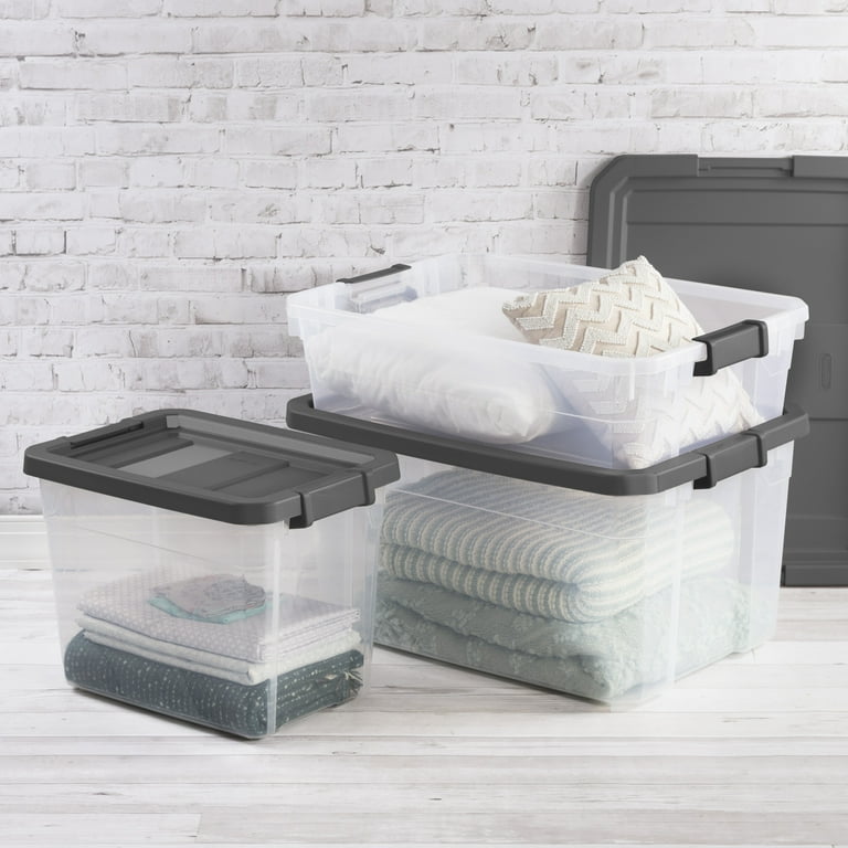 Sterilite 40-Quart Stackable Storage Bins, Dark Gray, 6 Pack photo 6