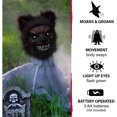 thumbnail image 5 of Haunted Hill Farm 21-In. Groundbreaker Animatronic Werewolf, Indoor/Outdoor Halloween Decoration, Flashing Green Eyes, Battery-Operated, HHFJWOLF-1LSA, 5 of 15