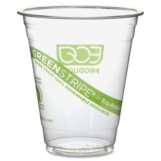 Eco-Products, Inc. EPCC12GS Gobelets pour boissons froides GreenStripe, 12 oz, transparent, 1000 / carton