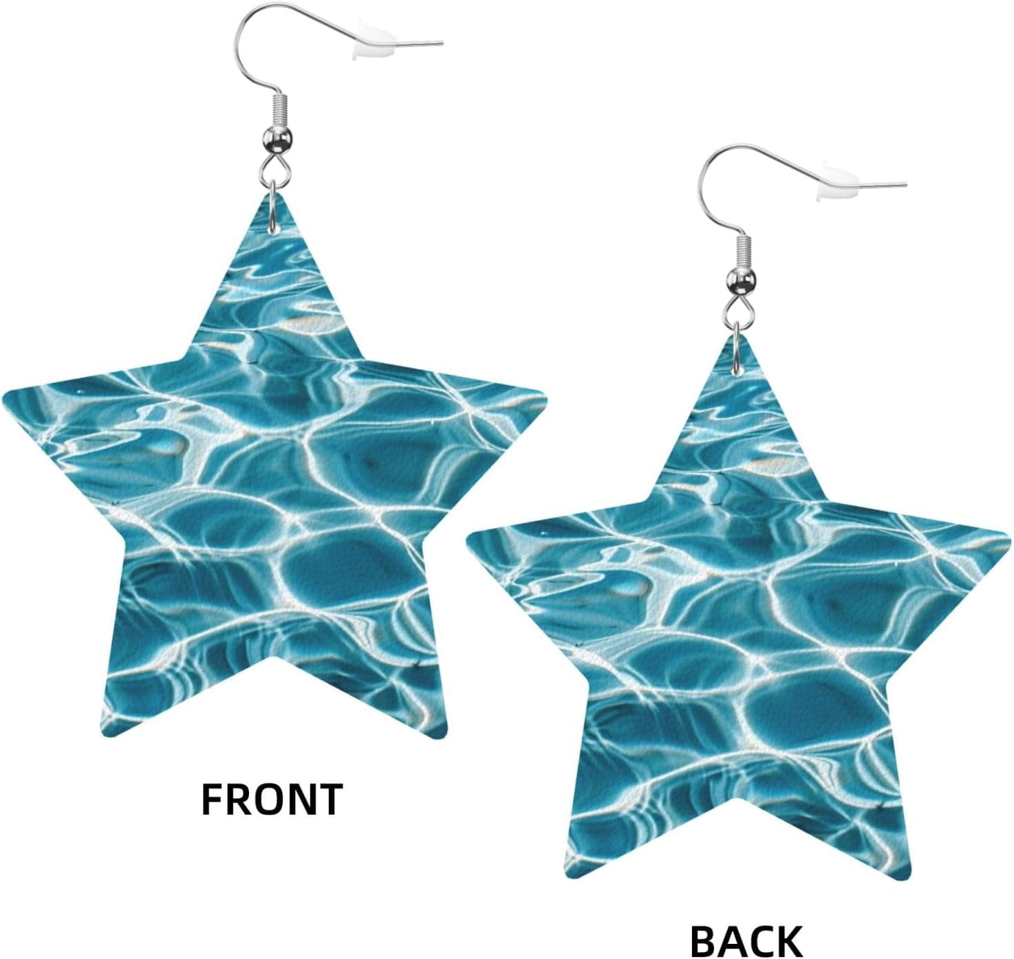 Seawater Best Earrings for Women PU Leather Dangle Earrings, Lightweight Star Shape Leather Teardrop Dangly Ear Pendants Jewelry Gift[u723]