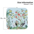 thumbnail image 3 of Balery 6 Pcs Chinoiserie Floral Palm Treeleather Coasters Set, Drink Table Cup Coasters For Living Room Kitchen Coffee Decor, 3 of 9