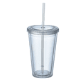 thumbnail image 1 of Reusable Iced Coffee Cup With Lid And Straw,Double Wall Clear Tumblers, Bubble Tea Cup, Smoothie Cup, Leakproof Plastic Coffee Cups, 1 of 5