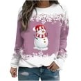 thumbnail image 2 of Chandails à Col Rond pour Femmes, T-shirt Ample Imprimé d'Hiver, Blouse à Manches Longues, Col Rond, Hauts Décontractés, Caractéristiques : Chandails pour Femmes en Liquidation, 2 of 4