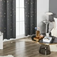 thumbnail image 4 of Deconovo Constellation Pattern Foil Printed Blackout Curtains, Gray Curtains 63 Inch Length, Grommet Light Blocking Curtains for Kid's Room (42 x 63 Inch, Gray, 2 Panels), 4 of 7