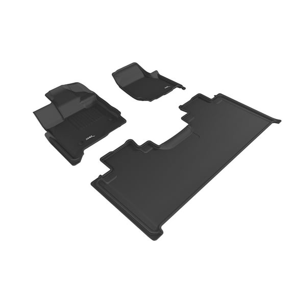 3D MAXpider Custom Fit Kagu Floor Mat (Black) Compatible with Ford F-150 Supercab 2015-2024 (w/ Bench Seat) - Full Set