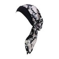 thumbnail image 3 of Segolike Soft Women Turban Head Wrap Scarf Hat Girls Hair Cover Sleeping Beanie Sleep Turbans Headscarf African Headwrap Headwear Cap Headband Flowers Black, 3 of 8
