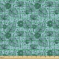 thumbnail image 2 of Ambesonne Tropical Fabric by the Yard Upholstery, Lotus and Monstera Leaves, 3 Yards, Forest Green Seafoam, 2 of 5