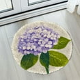 thumbnail image 5 of Latch Hook Rug Kit Beautiful Hydrangea Flower Stamped Handmade Round Shape Carpet Crochet Yarn Craft DIY Hook and Latch Door Mat Tapestry for Home Floor Decor 50x50cm(2), 5 of 7
