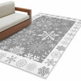 thumbnail image 6 of Snowflakes Christmas Area Rug 4x6 Washable Rug Non Slip Grey Xmas Winter Vintage Large Area Rug Indoor Floor Carpet for Entryway Bedroom Kitchen Living Room Home Office Dining Room Nursery, 6 of 8