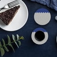 thumbnail image 6 of FMSHPON Geometric Blue Abstract Herringbone Pattern Set of 8 Round Coaster for Drinks, Absorbent Ceramic Stone Coasters Cup Mat with Cork Base for Home Kitchen Room Coffee Table Bar Decor, 6 of 6
