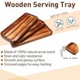 thumbnail image 7 of 5-Pack 13x9 Inch Solid Acacia Wood Serving Trays - Laser Engraving Ready Rectangular Plates for Food Fruit Cheese Housewarming Gifts, 7 of 7