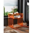 thumbnail image 5 of Clear Acrylic End Table 2-Tier Bedside nightstand for Living Room Bedroom Home Decor (Orange), 5 of 7