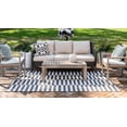 thumbnail image 4 of Unique Loom Outdoor Striped Collection Area Rug - Striped (6' 1" x 9' Rectangle Charcoal/Ivory), 4 of 10