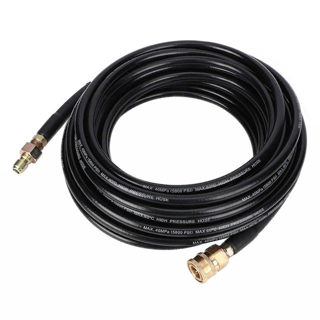 Manguera de limpieza de tubo de lavadora de alta presión negra de 5800psi y 50 pies Conector rápido de 3/8 pulgadas