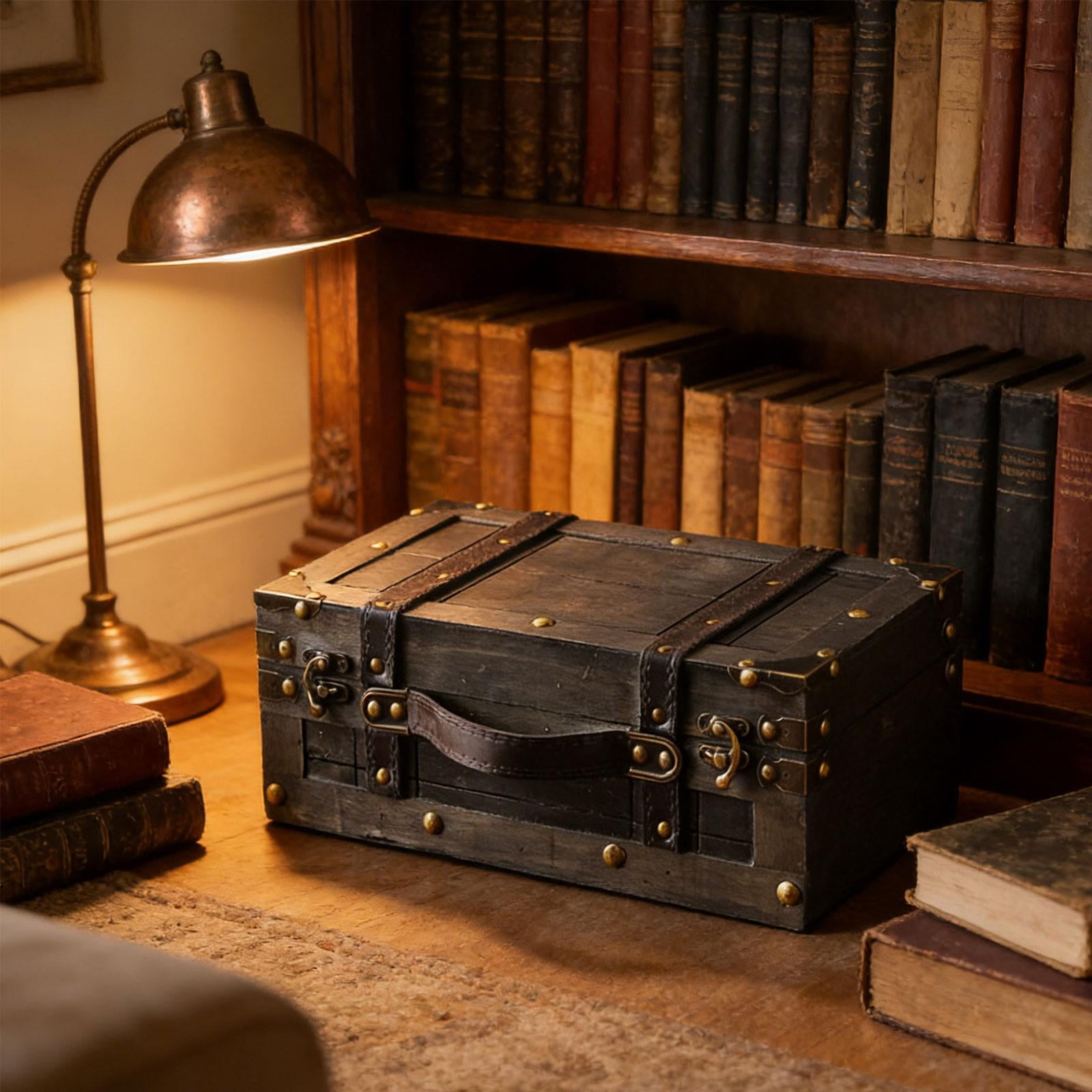 Vintage Suitcase Decorative Box Jewelry Storage Wood Material for Home Decor Travel Wedding Events Use