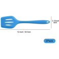 thumbnail image 2 of 2 packs Small & Large Slotted Silicone Turner Heat Resistant Kitchen Spatula Flipper, Food Grade Flexible Wide Seamless Rubber Cooking Utensil for Egg, Omelette, Burger in Nonstick Cookware, 2 of 8