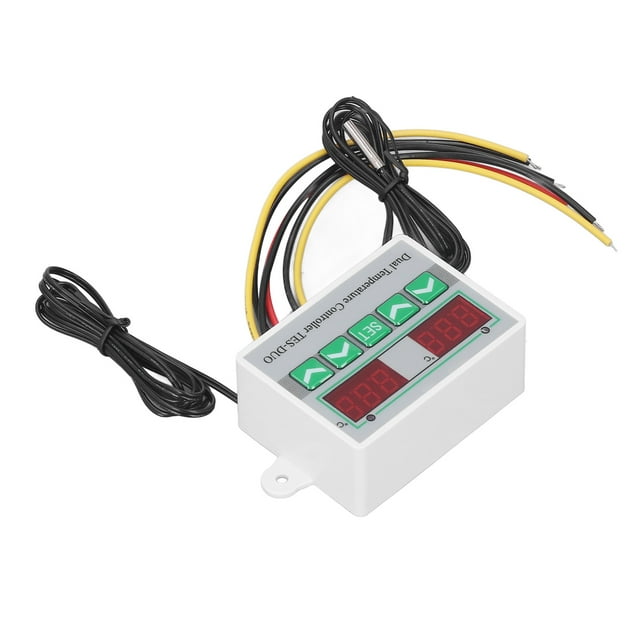 Thermostat de Chauffage et de Refroidissement, Contrôleur de Température Numérique Double Interrupteur Contrôleur de Température Numérique Efficacité Maximale