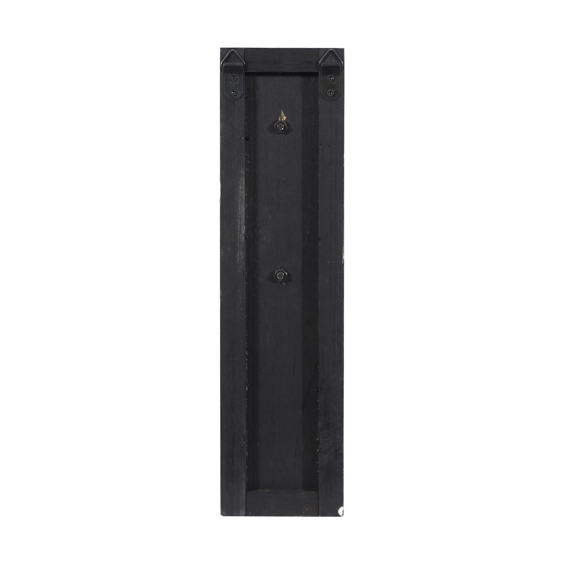 DecMode Brown Wood Abstract Wall Sconce with Suspended Black Metal and Glass Holder