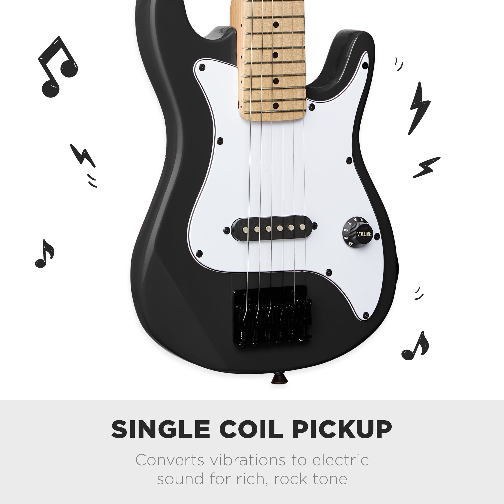 Best Choice Products Walmart Exclusive 30in Kids Electric Guitar Beginner Starter Kit w/ 5W Amplifier, Strap, Case - Walmart Black