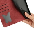 thumbnail image 5 of Decase Phone Shell for Apple iPhone 15,Butterfly Cat Embossed Pattern Folio PU Leather Card Slots Holder Wallet Cover Case With Magnetic Clasp,for  iPhone 15 - Winered, 5 of 7