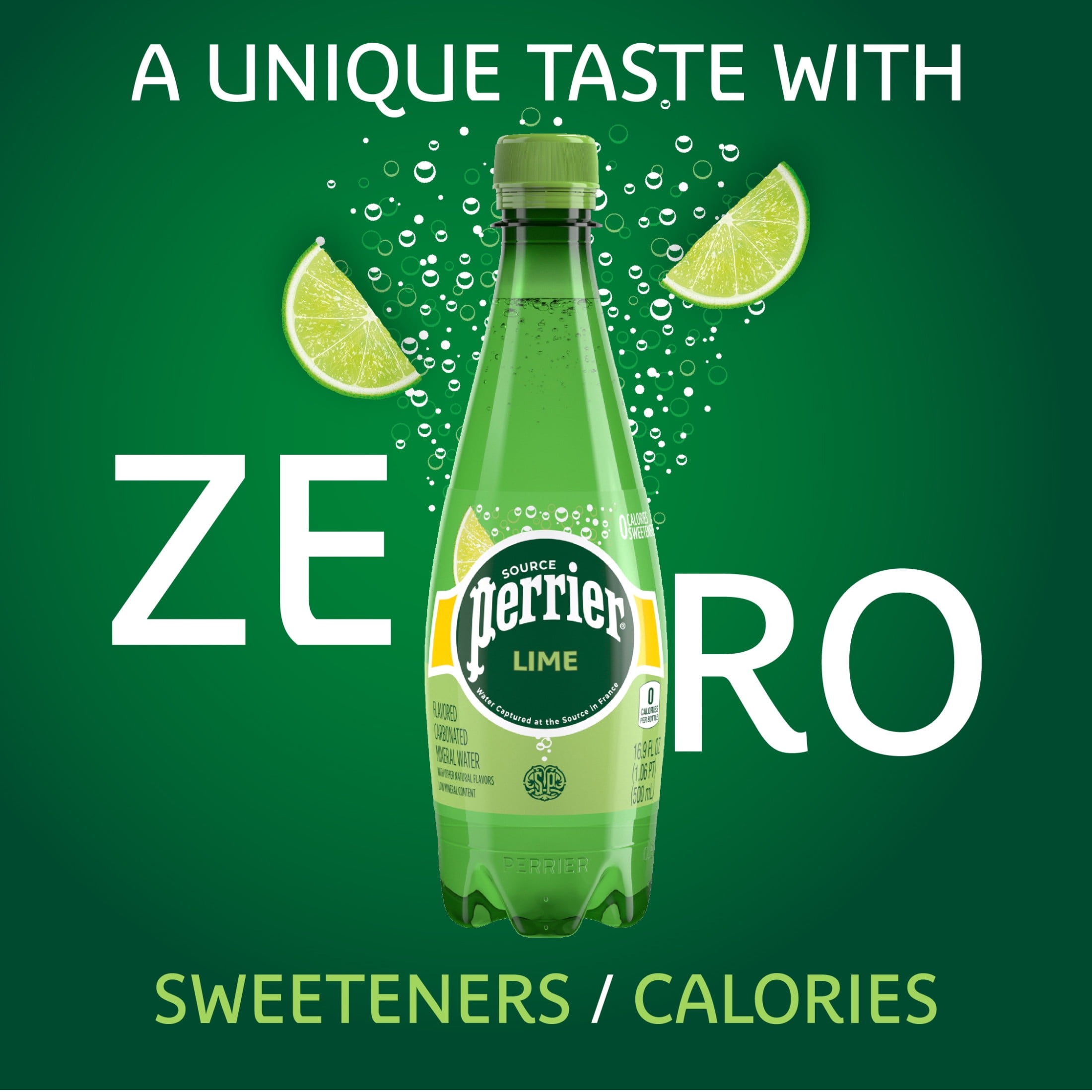 Perrier Lime Flavored Sparkling Water, 405.6 fl oz, 24 Pack Plastic Water Bottles