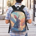 thumbnail image 5 of Uemuo Sunshine Winged Rabbit Printed Durable 17-inch Student Backpack - Lightweight, Waterproof, Adjustable Straps, Ideal for School, Work, Travel, 5 of 5