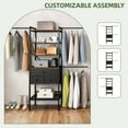 thumbnail image 5 of Uforic Closet System,Clothes Rack with 3 Drawers, Heavy Duty Garment Rack for Cloakroom Bedroom, Black, 5 of 8