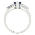 thumbnail image 4 of Clara Pucci 14K White Gold 2ct BlueSapphire Three-Stone Ring for Women, 4 of 7