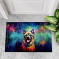 thumbnail image 4 of Hippie Belgian Malinois Portrait oil painting Watercolor Tie-dye Vintage Doormat Sheepdog Dog Lover Gifts Indoor Outdoor Welcome Mat - 00015, 4 of 5