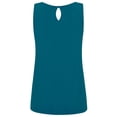 thumbnail image 2 of Made by Johnny Women's Summer Sleeveless Pleated Back Closure Casual Tank Tops XXXL TEAL, 2 of 6