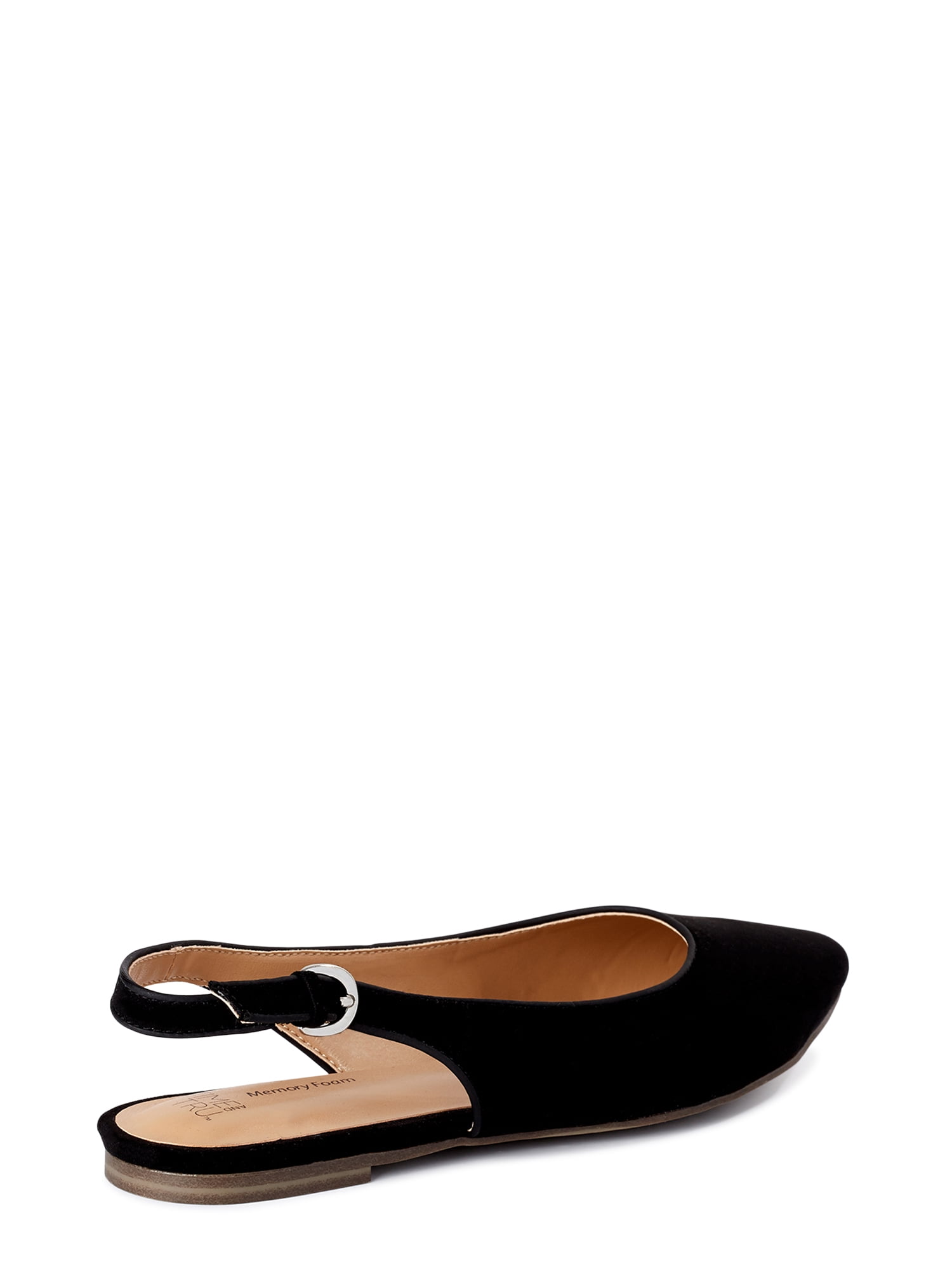 Time and Tru Women's Slingback Flats, Wide Width Available