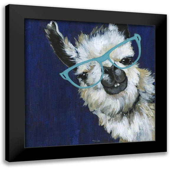 Tava Studios 12x12 Black Modern Framed Museum Art Print Titled - Gentleman Llama