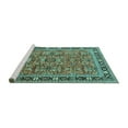 thumbnail image 2 of Ahgly Company Machine Washable Indoor Square Persian Turquoise Blue Traditional Area Rugs, 7' Square, 2 of 4