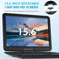 thumbnail image 4 of 17.9" Portable DVD Player with 15.6" Large HD Screen, 6 Hours Rechargeable Battery, Support USB/SD Card/Sync TV and Multiple Disc Formats, High Volume Speaker,Black, 4 of 9
