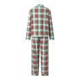 thumbnail image 3 of Christmas Family Pajamas Matching Sets Button Down Plaid Holiday Family Pajamas, 3 of 10