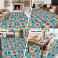 thumbnail image 5 of 8'x10' Area Rugs, Orange Teal Blue Indoor Outdoor Area Rug for Living Room Bedroom, Modern Abstract Floral Ethnic Washable Bathroom Rugs Kitchen Floor Carpet Mats Home Decor Aesthetic, 5 of 8