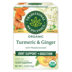 Traditional Medicinals, Organic Turmeric with Meadowsweet & Ginger Herbal Tea Bags, 16 Count