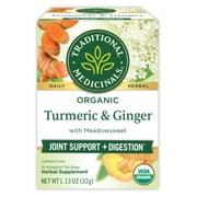 Traditional Medicinals, Organic Turmeric with Meadowsweet & Ginger Herbal Tea Bags, 16 Count