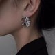 thumbnail image 4 of 1 Paire 925 Argent Aiguilles Irrgulires Ajour Boucles Doreilles Personnalit Mode Argent Boucles Doreilles Pour Femmes, 4 of 5