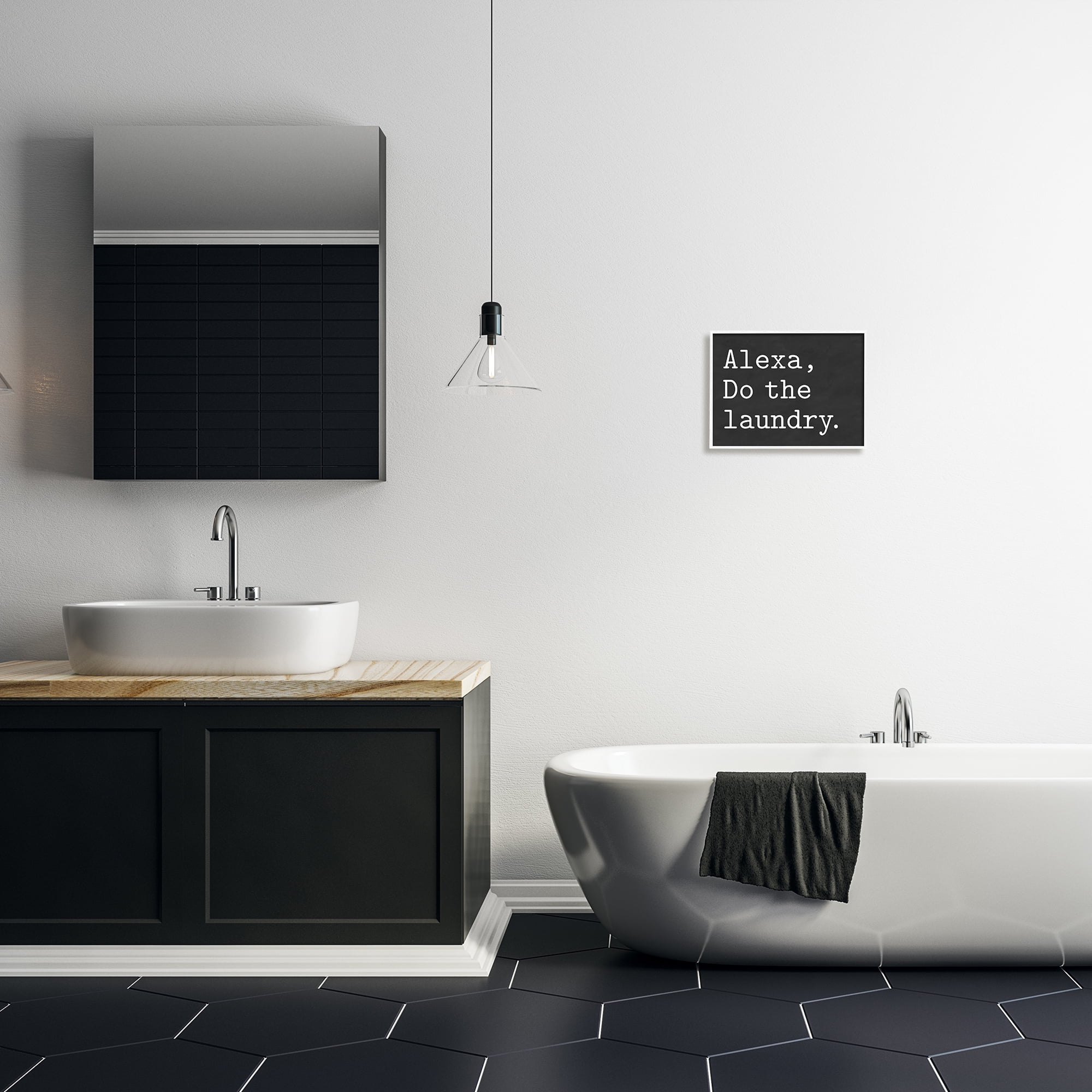 Stupell Industries Alexa, Do the Laundry Phrase Modern Minimal Typography, 11 x 14, Designed by Lettered and Lined