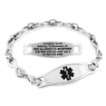 thumbnail image 1 of MedicEngraved Stainless Steel Custom Medical Alert Bracelet - 6mm Infinity Link, 1 of 7