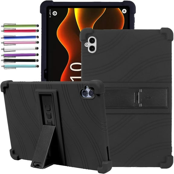 elitegadget Case for Boost Celero5G TAB 10.9 Inch Tablet 2025 Released - Lightweight Protective Silicone Stand Cover 1 Random Color Stylus (Black)